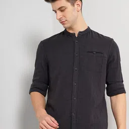 Celio Classic Band Collar Cotton Casual Shirt-picture-18