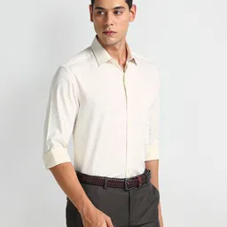 Arrow Slim Fit Spread Collar Opaque Cotton Formal Shirt-picture-18