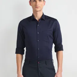 Arrow Slim Fit Long Sleeves Cotton Opaque Autopress Formal Shirt-image-83