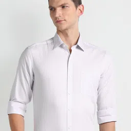 Arrow Textured Slim Fit Cotton Formal Shirt-image-17