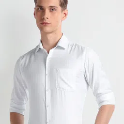 Arrow Long Sleeves Pure Cotton Vertical Stripe Auto Press Slim Fit Autopress Formal Shirt-image-28