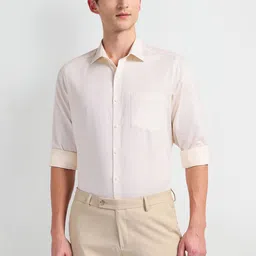 Arrow Spread Collar Self Design Twill Formal Pure Cotton Shirt-picture-14