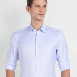 Arrow Long Sleeves Spread Collar Cotton Opaque Formal Shirt-picture-27