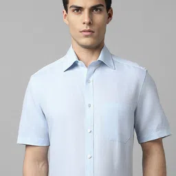 Louis Philippe Classic Opaque Cotton Linen Formal Shirt-picture-40