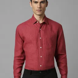 Luxure by Louis Philippe Classic Opaque Linen Formal Shirt-image-28
