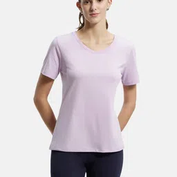 Jockey Cotton Rich Relaxed Fit Solid Curved Hem Styled T-Shirt-picture-16