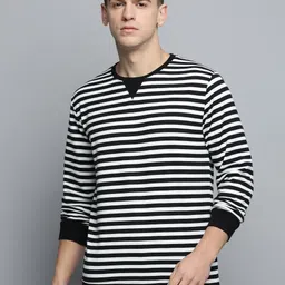 SHOWOFF Horizontal Striped Cotton Sweatshirt-picture-36