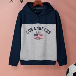 HELLCAT Girls Colourblocked Hooded Pullover Sweatshirt-image-92