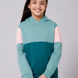Alan Jones Girls Colourblocked Hooded Sweatshirt-image-42