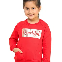 toothless Girls Red Printed Sweatshirt-picture-18