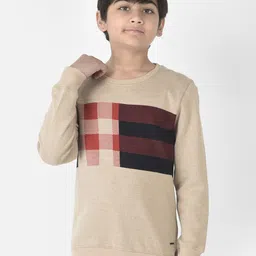 Crimsoune Club Boys Cotton Checked Sweatshirt-image-85