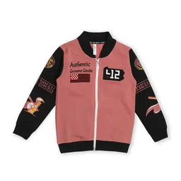 earth conscious Boys Printed Fleece Front-Open Sweatshirt-image-53