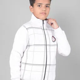 Crimsoune Club Boys Checked Cotton Front Open Sweatshirt-picture-34