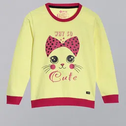 3PIN Girls Yellow & Pink Printed Sweatshirt-image-62