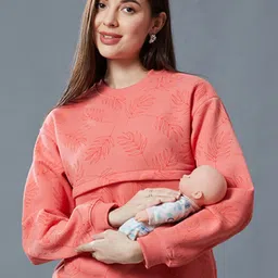 True Shape Women Printed Round Neck Pullover Maternity Sweatshirt-picture-26