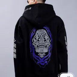 WEARDUDS Printed Hooded Reflector Oversized Cotton & Fleece Sweatshirt-image-14