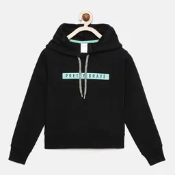 mackly Girls Black Printed Hooded Sweatshirt-image-98