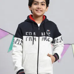 Monte Carlo Boys Colourblocked Cotton Hooded Front-Open Sweatshirt-picture-35