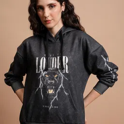 Tokyo Talkies Charcoal Graphic Printed Gothic Hooded Oversized Pullover Sweatshirt-picture-49