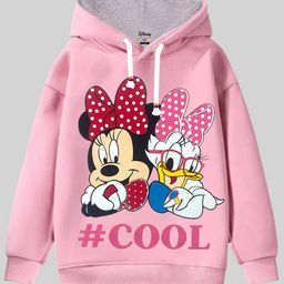 KUCHIPOO Girls Minnie & Daisy Printed Hooded Pullover-picture-41