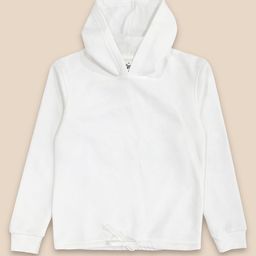 Kids Ville Girls White Solid Hooded Sweatshirt-picture-41