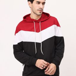 Leotude Colourblocked Hooded Fleece Pullover Sweatshirt-picture-13