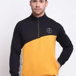 Cantabil Colourblocked Fleece Sweatshirt-image-10