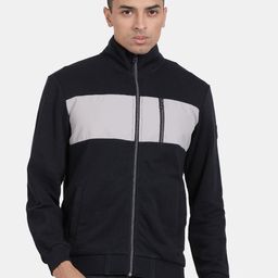 t-base Men Colourblocked Mock Collar Sweatshirt-picture-4