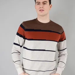 TIM PARIS Striped Stretchable Cotton Pullover Sweatshirt-picture-19