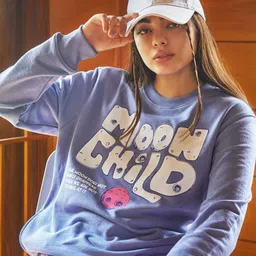 Bonkers Corner Purple Typography Printed Cotton Pullover-picture-25