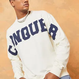 Styli Men Printed Boxy Fit Cotton Sweatshirt-image-1