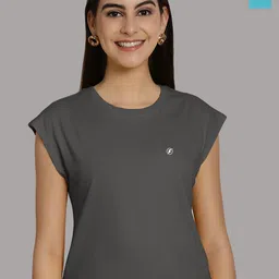 Friskers Women Turquoise Blue 2 Extended Sleeves T-shirt-image-42