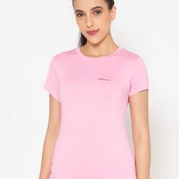 BODYACTIVE Women Pink Slim Fit T-shirt-image-83