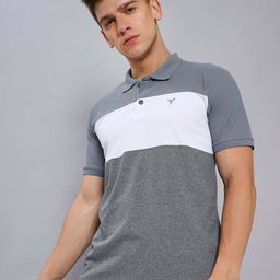 Technosport Colourblocked Polo Collar Antimicrobial Slim Fit Sports T-shirt-picture-38