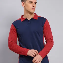 Technosport Colourblocked Polo Collar Antimicrobial Slim Fit Sports T-shirt-picture-40