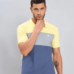 Technosport Colourblocked Polo Collar Antimicrobial Slim Fit Sports T-shirt-picture-25