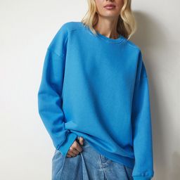 Happiness istanbul Round Neck Long Sleeves Cotton Sweatshirt-picture-6