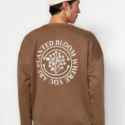 Trendyol Typography Printed Pure Cotton Pullover image 1