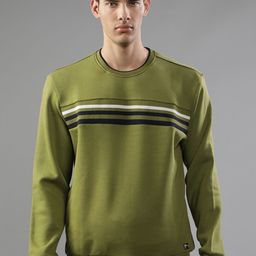 t-base Striped Round Neck Long Sleeve Pullover Sweatshirt-picture-25