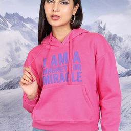 Tokyo Talkies Pink Typography Printed Hooded Pullover Sweatshirt-picture-28