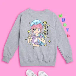 NUSYL Girls Graphic Printed Oversized Sweatshirt-picture-32