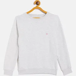 Crimsoune Club Girls Grey Solid Sweatshirt-picture-42