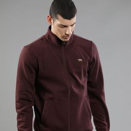 t-base Men Maroon Fleece Sweatshirt-picture-38