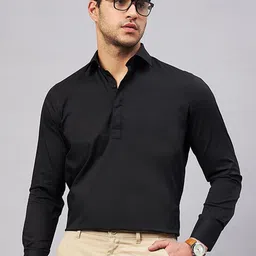 LOUIS STITCH spread collar Long Sleeves Cotton Semiformal Shirt-picture-29