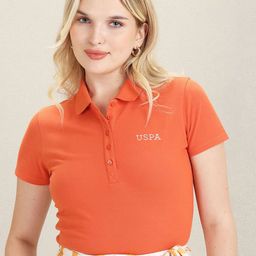 U.S. Polo Assn. Women Polo Collar Cotton Regular Fit T-shirt-picture-30