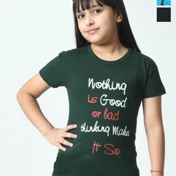 BAESD Girls Typography 3 Printed Hooded Slim Fit T-shirt-picture-37