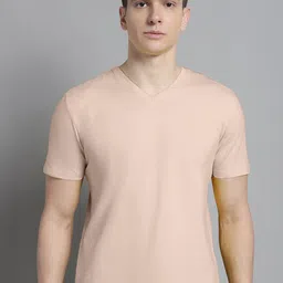 FBAR V-Neck Short Sleeves Slim Fit Pure Cotton T-shirt-picture-29