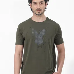 RARE RABBIT Men Del Graphic Printed Cotton Embellished Slim Fit T-Shirt-picture-36