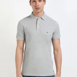 Tommy Hilfiger Men Solid Polo Collar Cotton T-shirt image 1