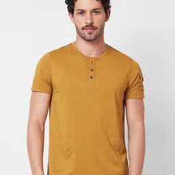 SPYKAR Henley Neck Half Sleeves Slim Fit Cotton Casual T-shirt-picture-34